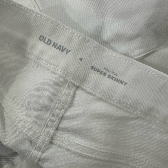 NWT Old Navy Jeans Womens Sz 4 White Super Skinny High Rise Denim Stretch - Picture 10 of 11